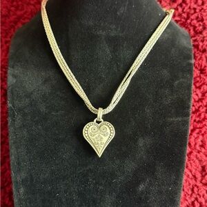 Elegant Silver Heart Pendant Necklace
